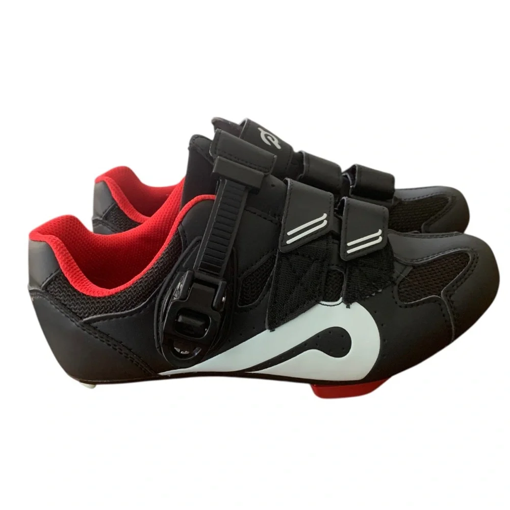 Peloton Womens Indoor Cycling Shoes Black Red NWOB Sz 38